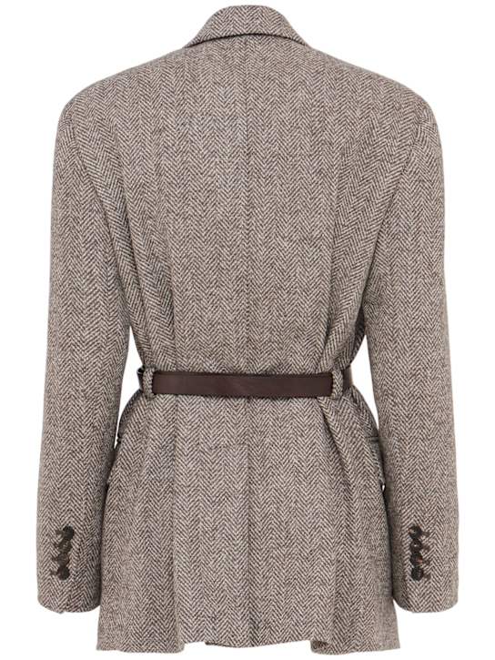 Brunello Cucinelli: Blazer in misto lana con cintura
