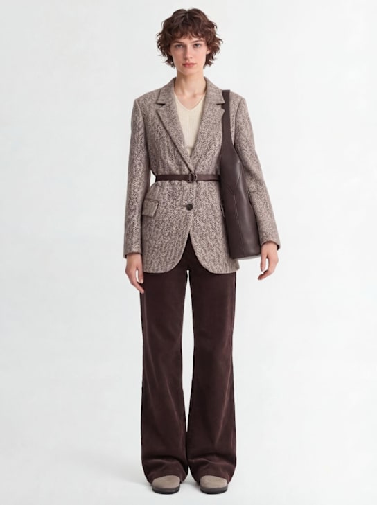 Brunello Cucinelli - Blazer ceinturé en mélange de laine