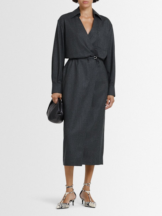 Brunello Cucinelli: Robe midi en maille avec ceinture
