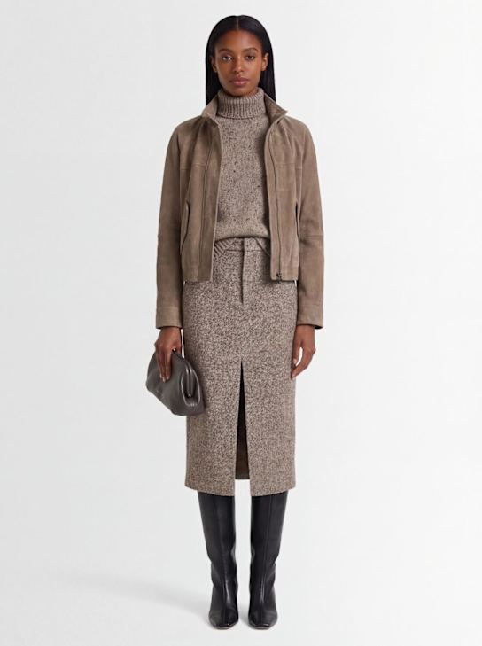 Brunello Cucinelli - Jupe longue fendue en maille