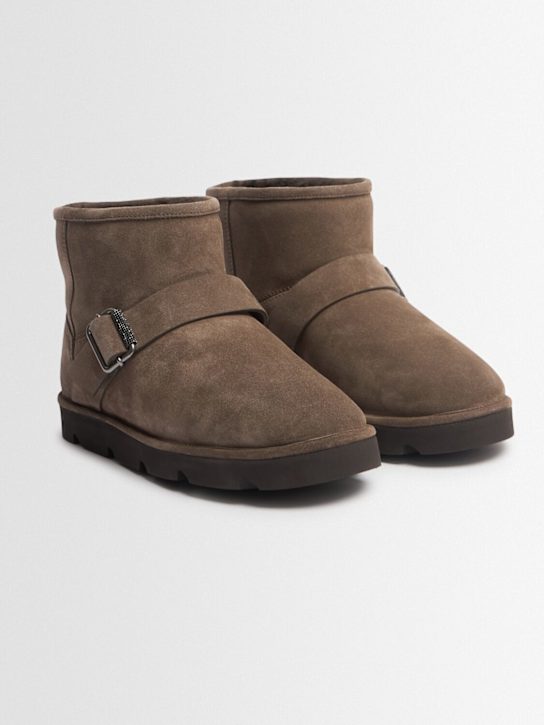 Brunello Cucinelli: Stivaletti in camoscio e shearling