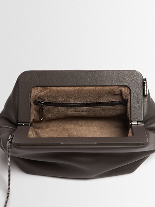 Brunello Cucinelli: Pochette en cuir nappa brillant