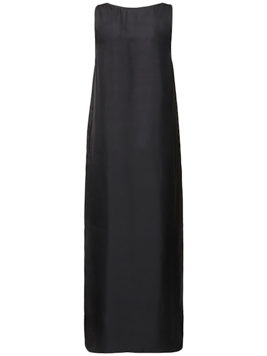 Loulou De Saison: Robe longue en soie à col rond Nada