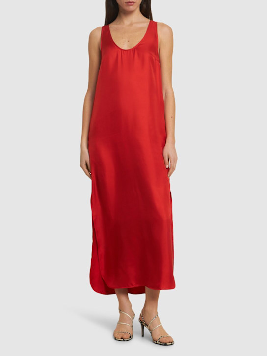 Loulou De Saison - Robe longue en soie à col rond Nada