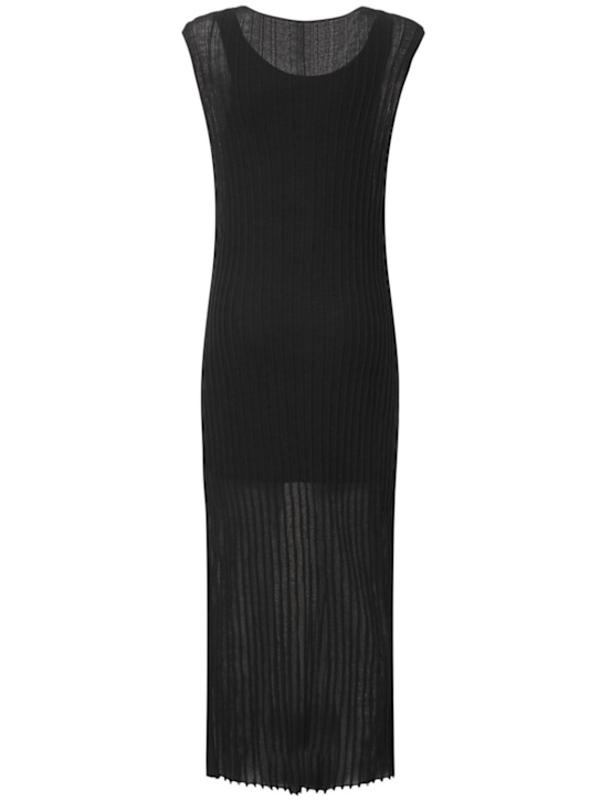 Loulou De Saison: Robe longue fendue sans manches en maille Ada