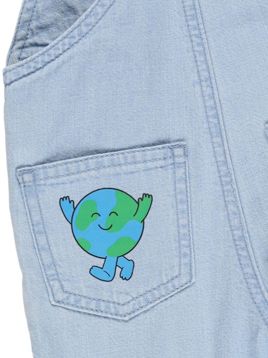 Stella McCartney Kids: Overall aus Baumwolldenim mit Druck