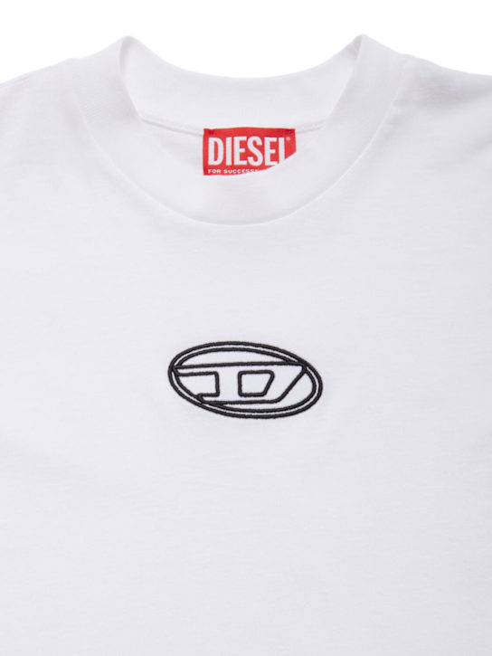 Diesel Kids: Bauchfreies T-Shirt aus Baumwolljersey