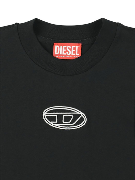 Diesel Kids - T-shirt cropped in jersey di cotone