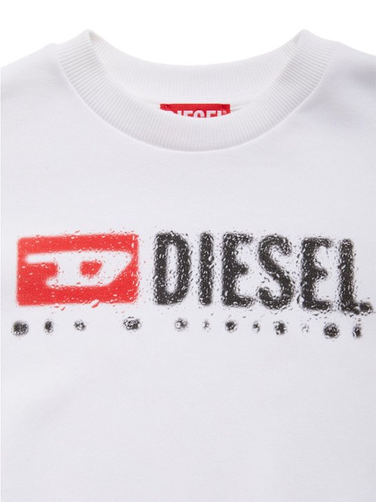 Diesel Kids - Sweat-shirt col rond en mélange de coton avec logo
