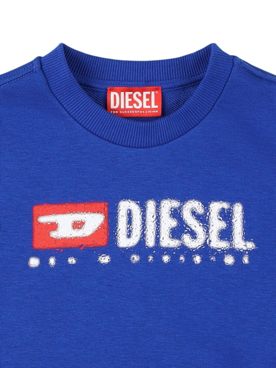Diesel Kids - Sweat-shirt col rond en mélange de coton avec logo