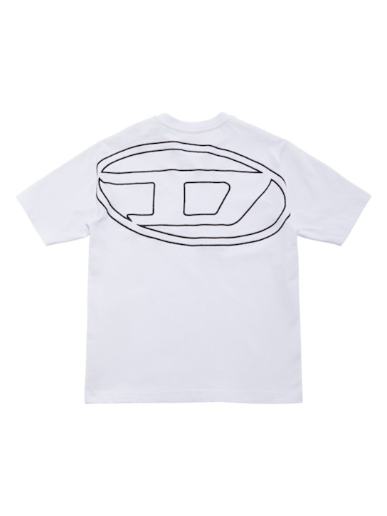 Diesel Kids: Camiseta de jersey de algodón bordada