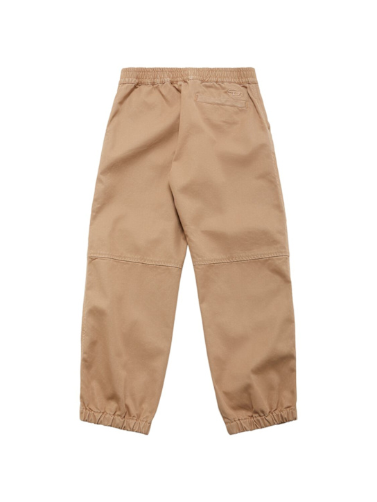 Diesel Kids: Pantalones cargo de gabardina de algodón