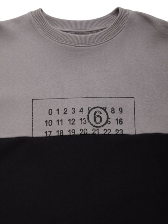 MM6 Maison Margiela - Bi-color cotton crewneck sweatshirt