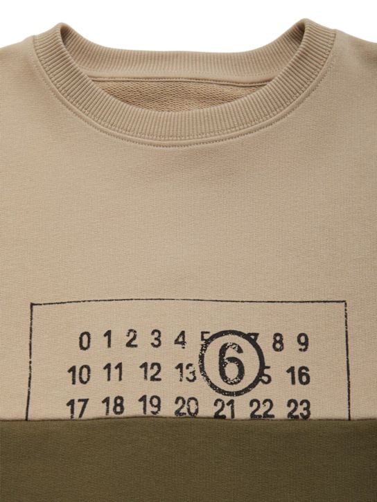 MM6 Maison Margiela - Bi-color cotton crewneck sweatshirt