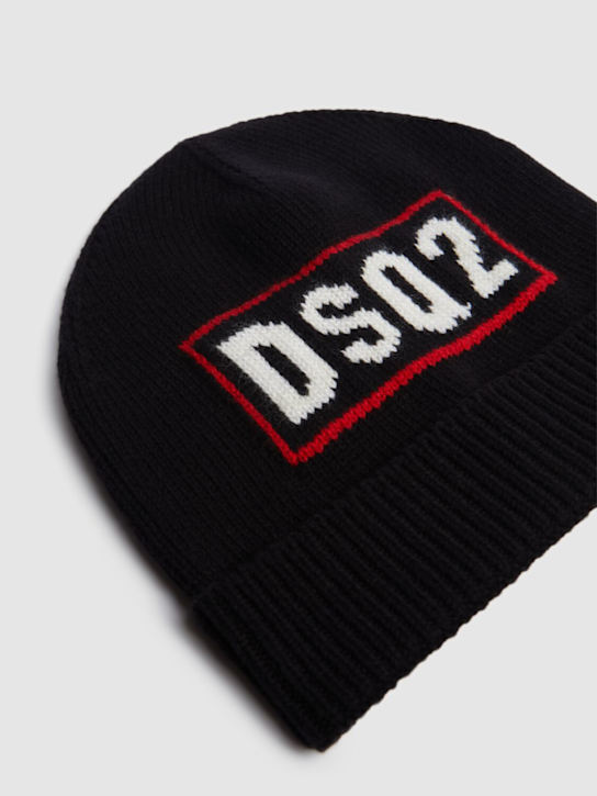Dsquared2: Beaniemütze aus Woll/Baumwollstrick
