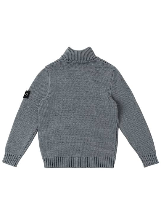 Stone Island Junior: Pull-over en maille de coton mélangé à col roulé