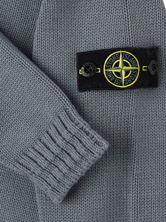 Stone Island Junior - Pull-over en maille de coton mélangé à col roulé