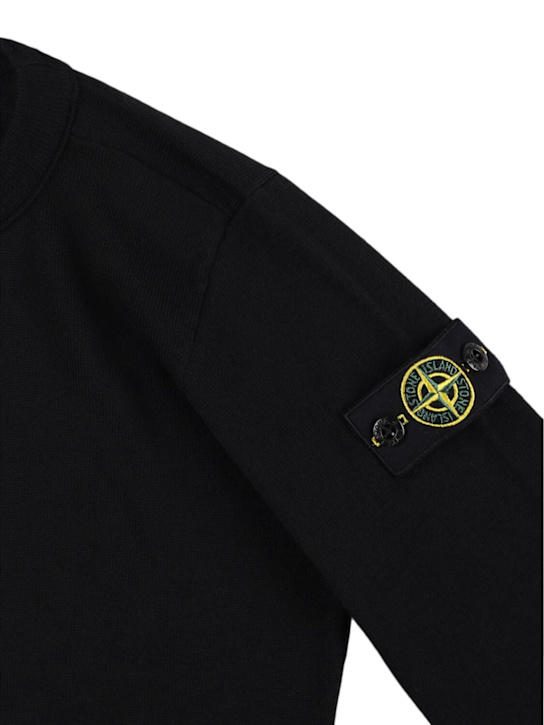 Stone Island Junior - Pull-over à col roulé en maille de laine