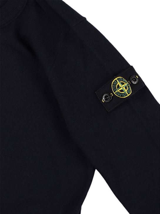 Stone Island Junior - Pull-over à col roulé en maille de laine