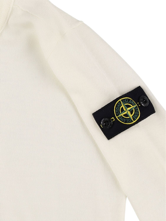 Stone Island Junior - Pull-over à col roulé en maille de laine