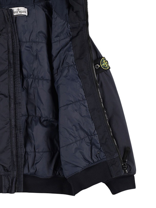 Stone Island Junior: Veste bomber en nylon à capuche