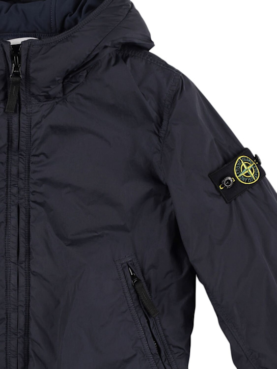 Stone Island Junior - Veste bomber en nylon à capuche