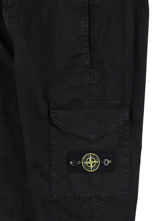 Stone Island Junior - Pantalon cargo en sergé de coton stretch