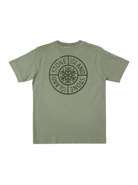Stone Island Junior: T-shirt in jersey di cotone stampato