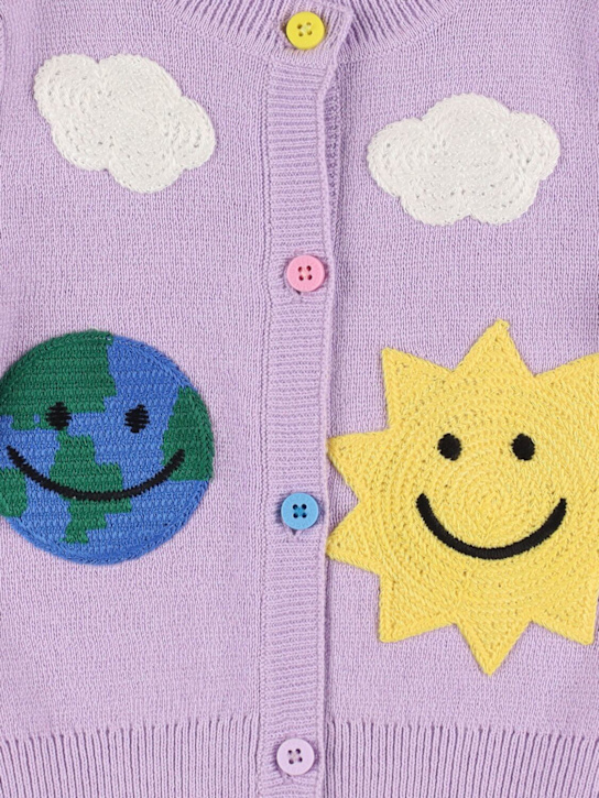 Stella McCartney Kids: Cardigan en maille de laine et coton