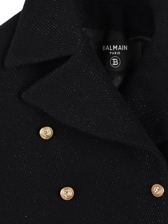 Balmain - Manteau en laine mélangée