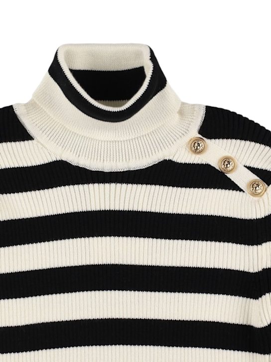 Balmain - Striped wool & cotton turtleneck