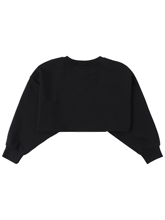 Balmain: Sudadera corta de algodón con logo