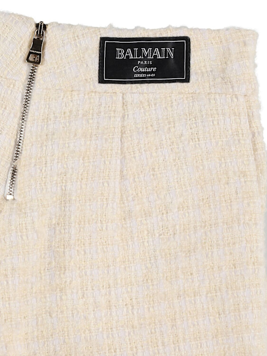 Balmain - Shorts in tweed di misto lana