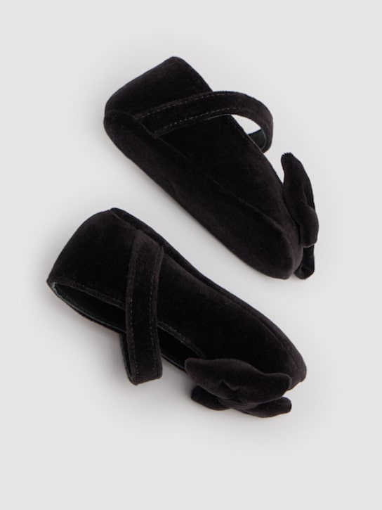 Balmain: Ballerines pré-marcheur en velours