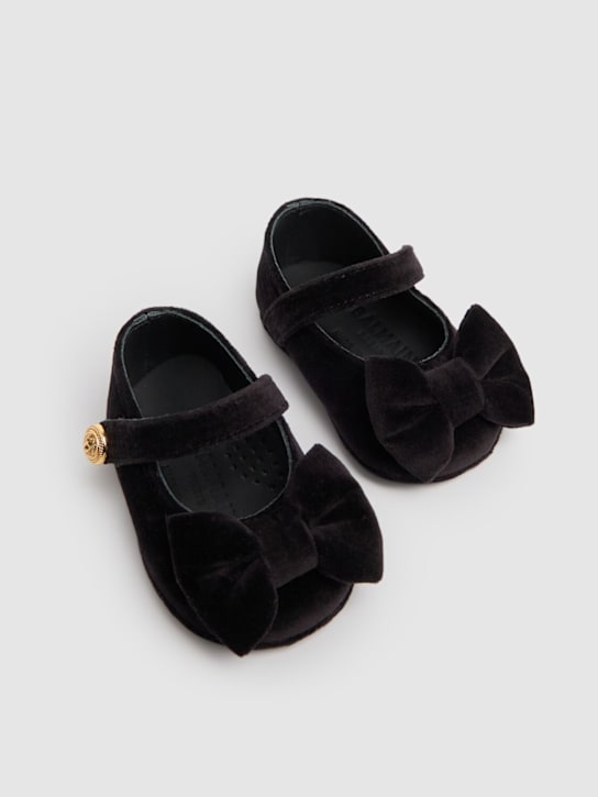 Balmain: Ballerines pré-marcheur en velours