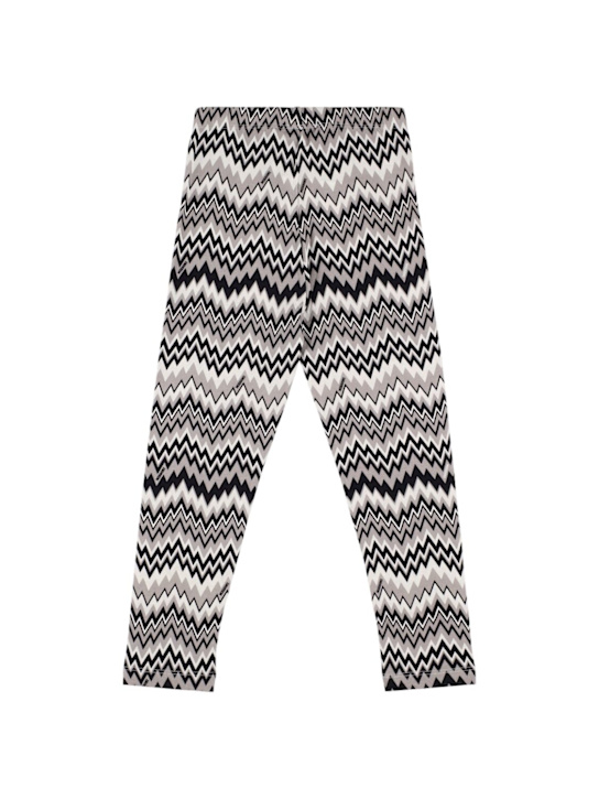 Missoni: Leggings in jersey di misto cotone stampato