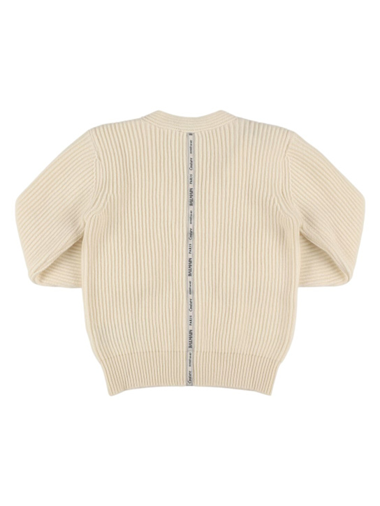 Balmain: Cárdigan de punto de lana y cashmere