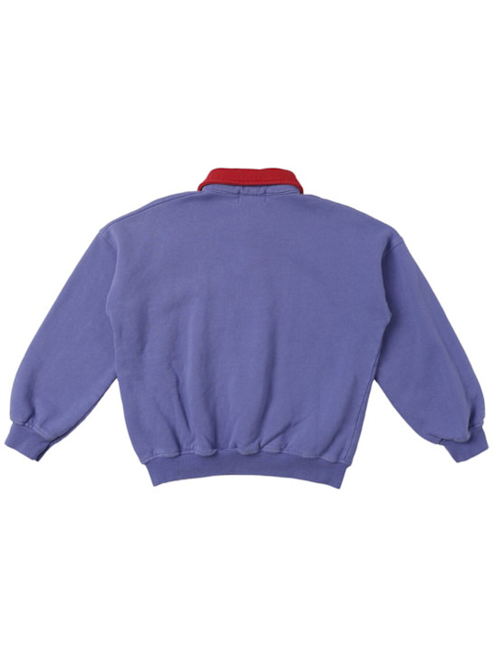 Bobo Choses: Printed organic cotton polo sweatshirt