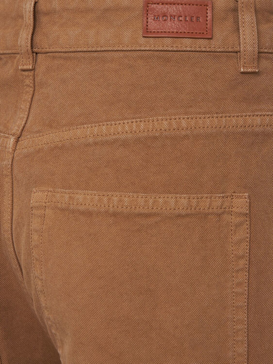 Moncler: Logo cotton canvas pants