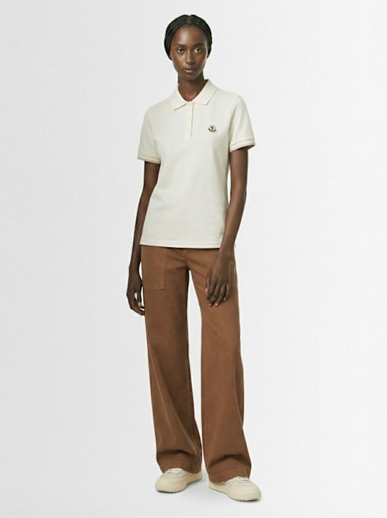 Moncler: Logo cotton piquet polo shirt