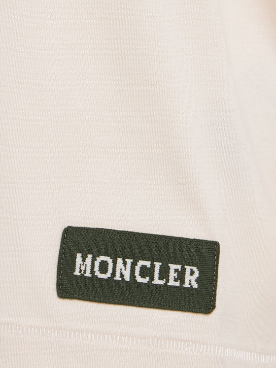 Moncler: Crochet-Trimmed cotton logo t-shirt