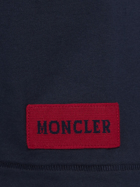 Moncler: Crochet-Trimmed cotton logo t-shirt