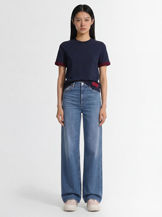 Moncler - Crochet-Trimmed cotton logo t-shirt