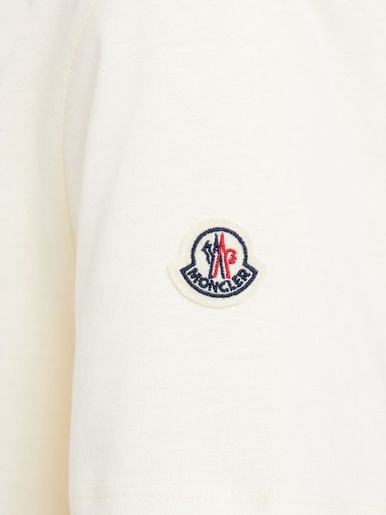 Moncler: Embroidered tonal logo cotton t-shirt
