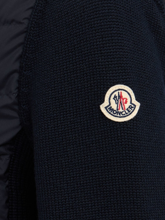 Moncler: Padded wool zip-up cardigan jacket