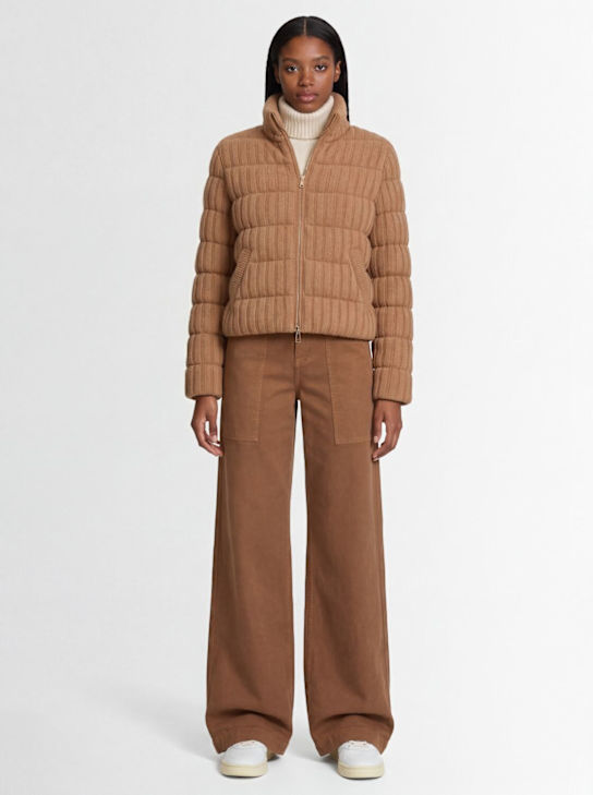 Moncler: Wool & cashmere down cardigan jacket