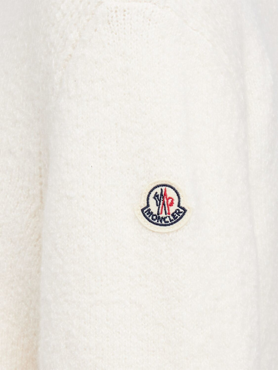 Moncler: Embroidered logo cotton blend sweater