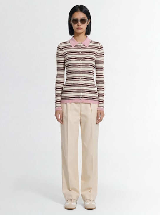 Moncler - Cotton wide leg tailored pants