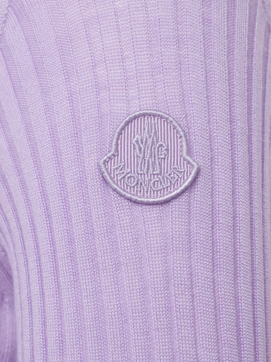 Moncler: Virgin wool long sleeve polo shirt