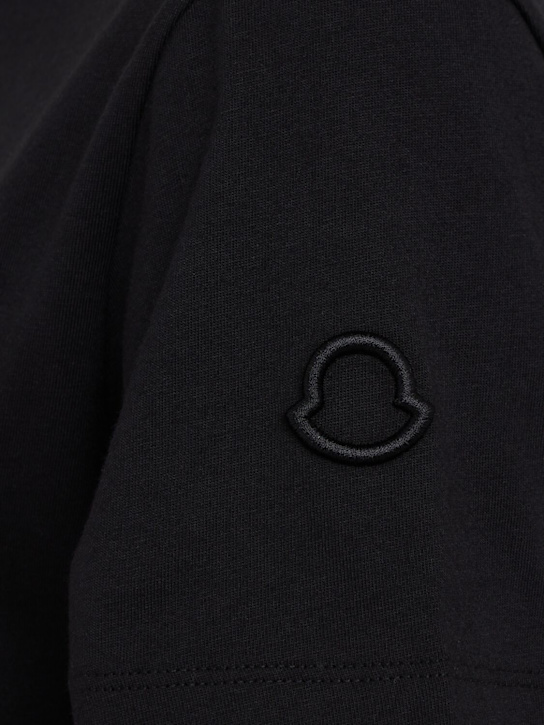 Moncler: Embroidered logo cotton t-shirt